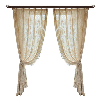 Cotton Linen Crochet Hollow Curtains