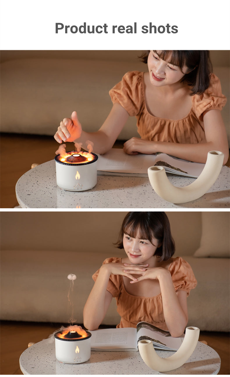 Volcano Aromatherapy  Spray Jellyfish Air Flame Humidifier Diffuser