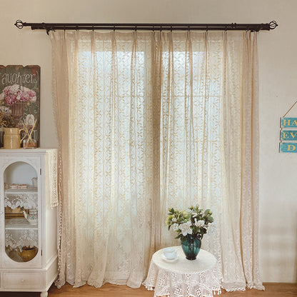 Cotton Linen Crochet Hollow Curtains